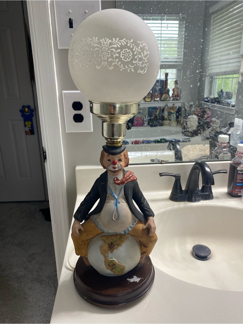 Vintage Albert E Price “ Clown on Top of the World “ lamp